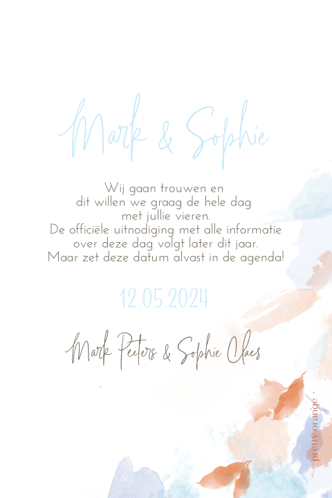 Save The Date Kaart Met Watercolor In Herfst Thema