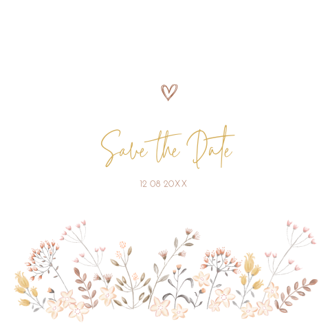 Stijlvolle Goudlook Save The Date Kaart Met Waterverf Takjes