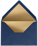 Donkerblauwe envelop met gouden inlay