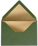 Donkergroene envelop met gouden inlay