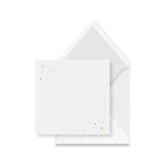 Envelop wit met folie puntjes