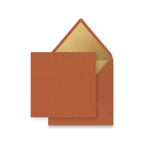 Envelop roestbruin met gouden inlay